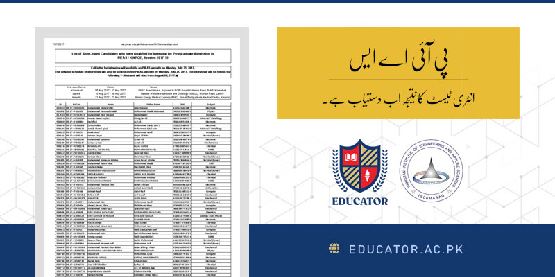 How to Check PIEAS Entry Test Result