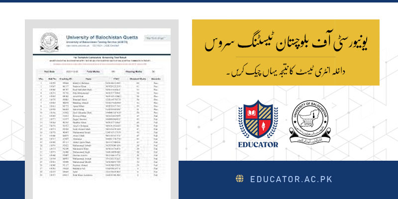 How to Check University of Balochistan Testing Service Result