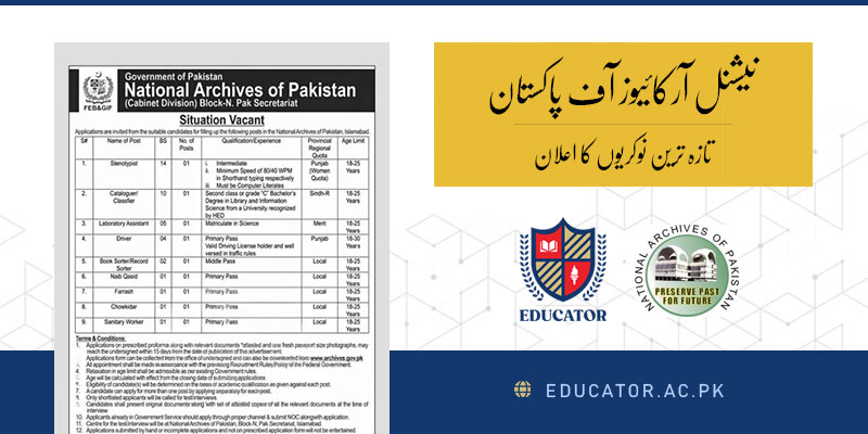 National Archives Of Pakistan Jobs Application Process