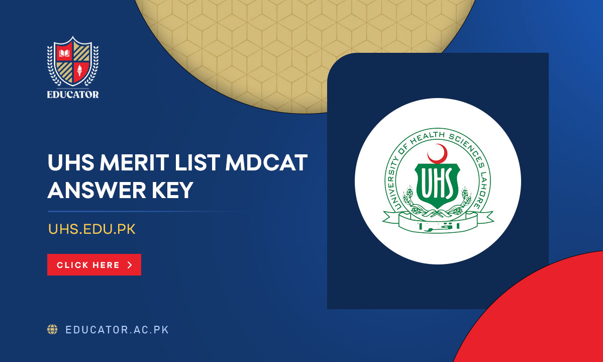 UHS Merit List 2024 MDCAT Answer Key 22 September