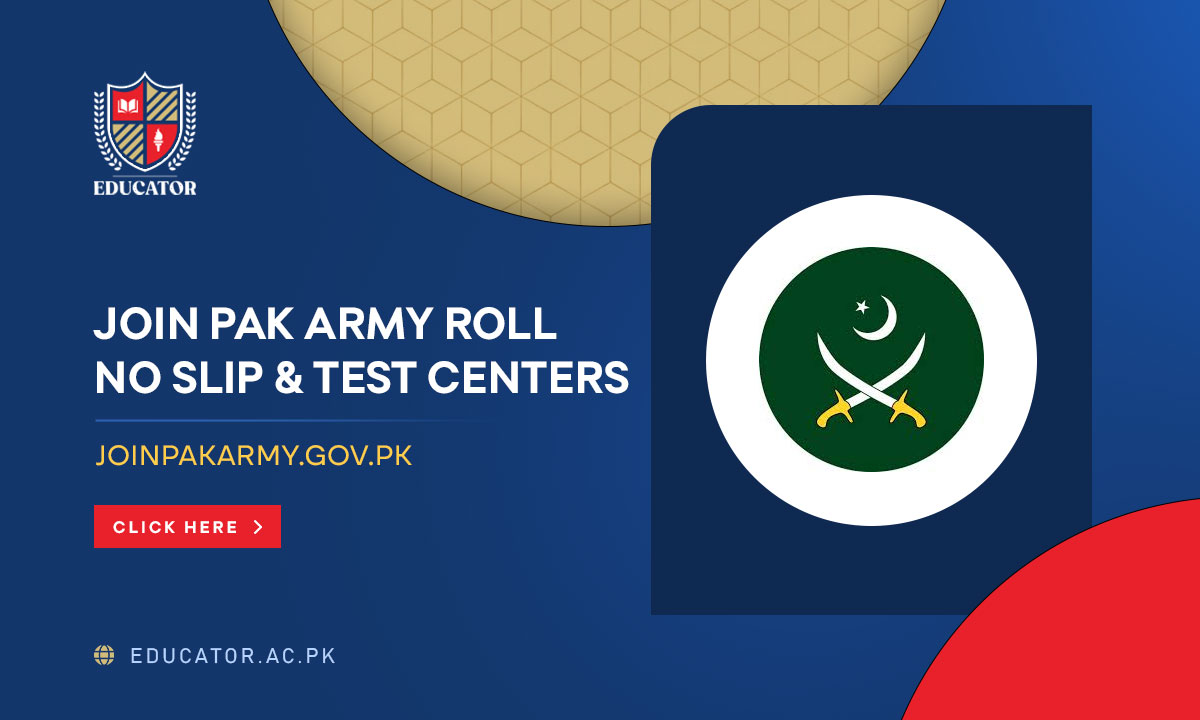 Join Pak Army Roll No Slip 2024 Registration Slip