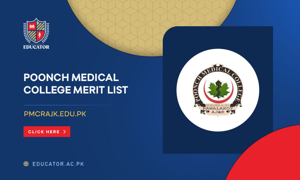 Poonch Medical College Merit List 2024 MBBS, BDS Educator.ac.pk
