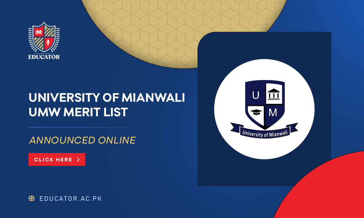 University of Mianwali UMW 2nd Merit List 2024 BS, MS Regular