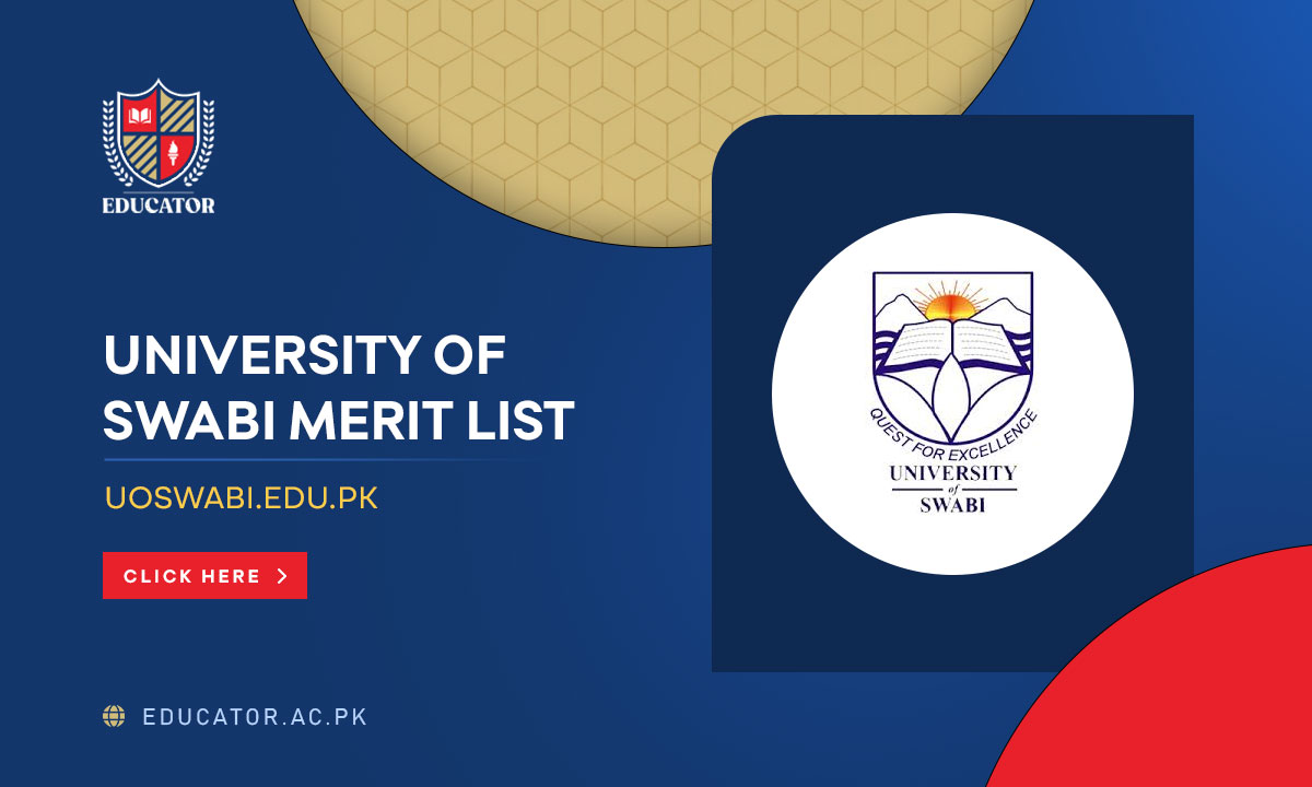 University of Swabi Merit List 2024 PDF Download