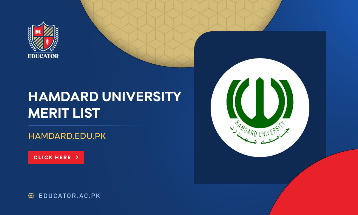 Hamdard University HU Merit List 2024 1st, 2nd, 3rd