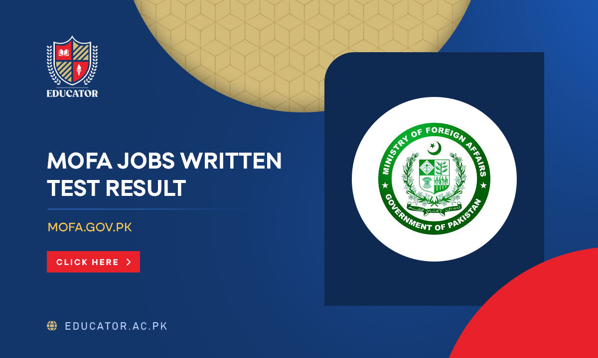 MOFA Jobs Written Test Result 2024 Final Merit List