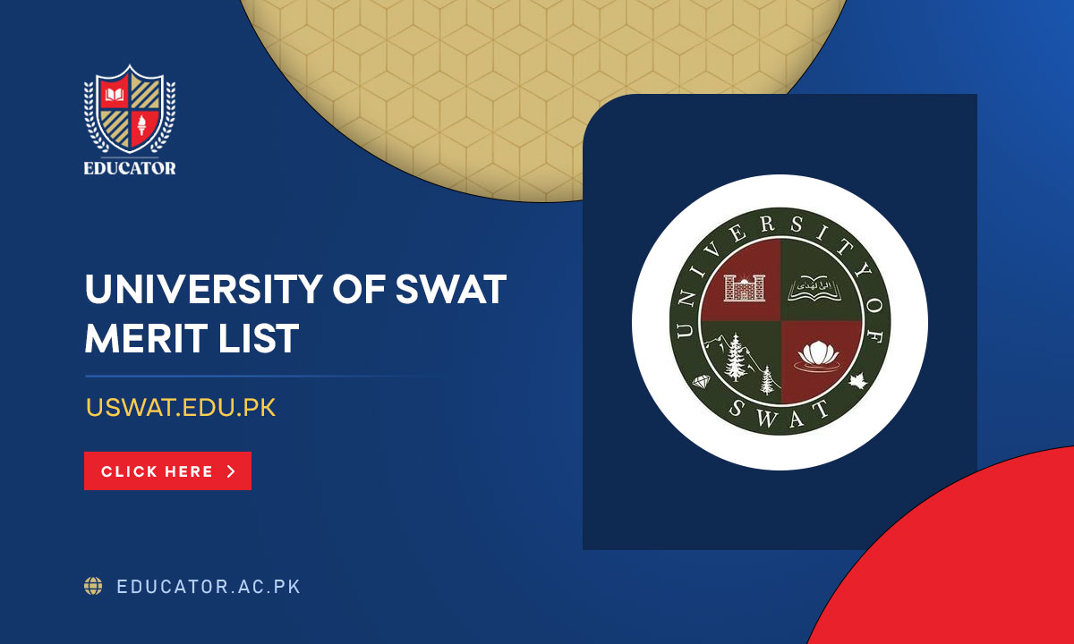 University Of Swat Merit List 2024 1st 2nd 3rd