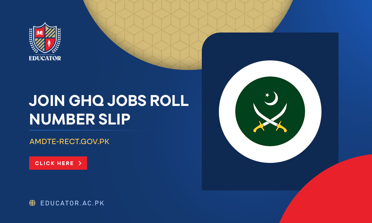 GHQ Jobs Roll No Slip 2024 PDF Download